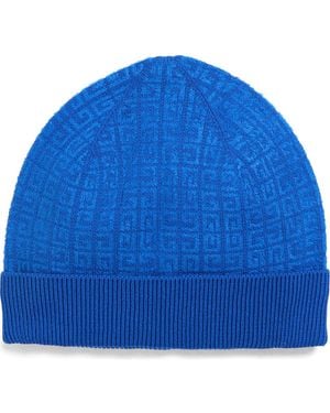 Givenchy Logo Jacquard Knit Beanie - Blue