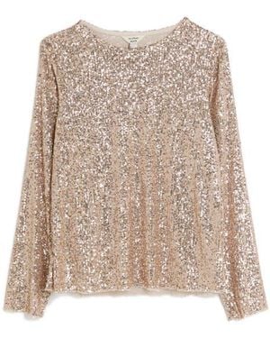 River Island Sequin Top - Natural