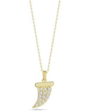 Sphera Milano Pavé Horn Pendant Necklace - Metallic