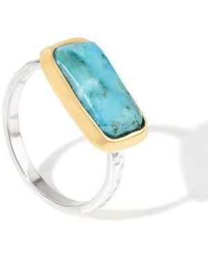 YS GEMS Two-Tone Semiprecious Stone Ring - Blue
