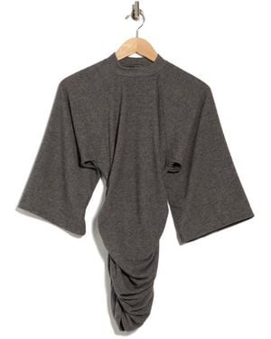 Go Couture Belle Sleeve Ruched Minidress - Gray