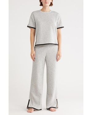 Tart Collections Quintia Scuba Knit Top & Pants Lounge Set - White