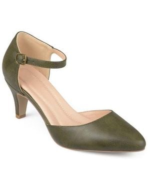 Journee Collection Bettie Ankle Strap Pump - Metallic