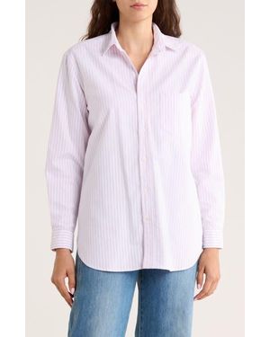 Frank & Eileen Joedy Boyfriend Cotton Button-Up Shirt - White