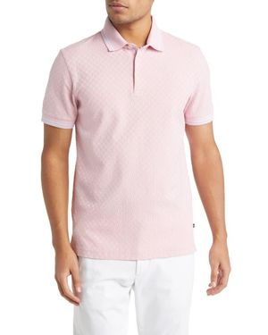 Ted Baker Palos Regular Fit Textured Cotton Knit Polo - Multicolor