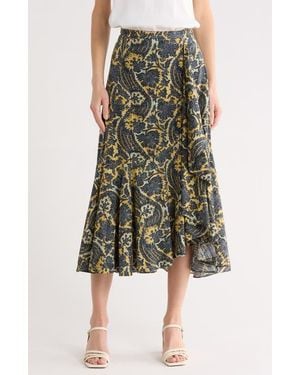Ulla Johnson Sabina Cascasde Ruffle Cotton Blend Skirt - Green