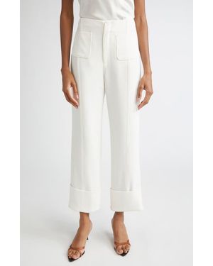 Cinq À Sept Pamela Cuff Straight Leg Pants - White