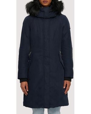 Noize Kristel Faux Fur Hooded Parka - Blue