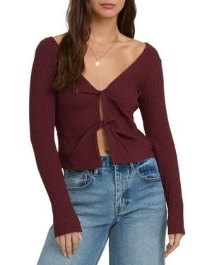 Billabong Fever Reversible Twist Detail Knit Top - Red