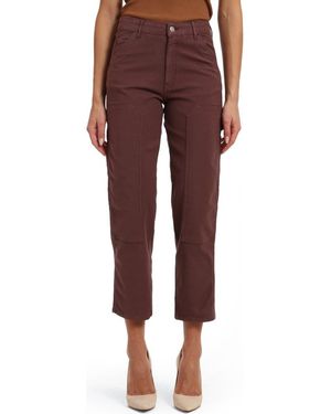Mavi Luisa High Waist Straight Leg Twill Carpenter Pants - Red