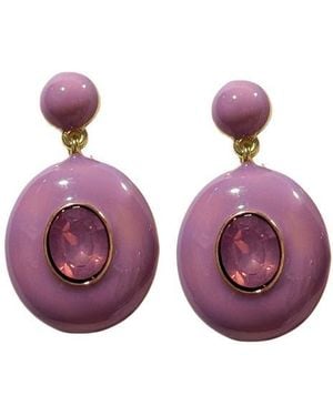 MacRae & Co Maggie Crystal Drop Earrings - Purple