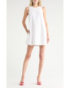 Rag & Bone Rosalind Sleeveless Cotton & Linen Trapeze Dress - White