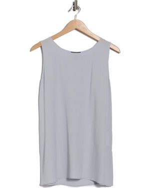 Eileen Fisher Sleeveless Silk Tunic Top - Blue