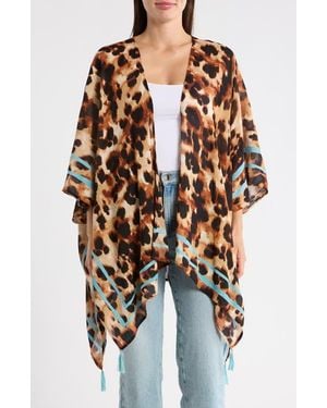 Vince Camuto Leopard Print Crinkle Topper - Black