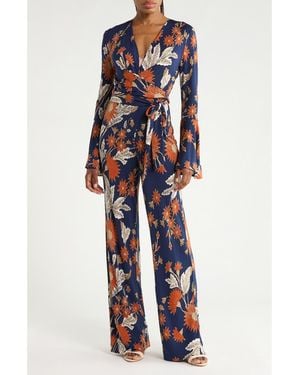 Diane von Furstenberg Helen Wrap Jumpsuit - Blue