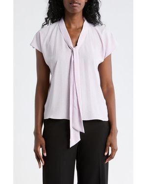 Nordstrom Rack Tie Neck Flutter Sleeve Top - White