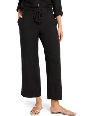 NIC+ZOE Rumba Rope Belt Linen Blend Pants - Black