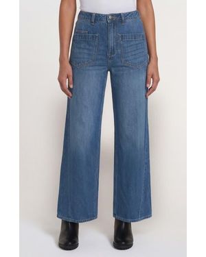 Sanctuary Denim Celeste High Rise Wide Leg Jeans - Blue