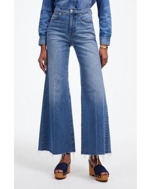 Madewell Flared Wide Leg Crop Jeans - Blue