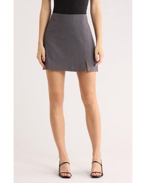 Leith Split Front Miniskirt - Black