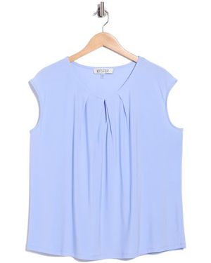 Kasper Cap Sleeve Top - Blue