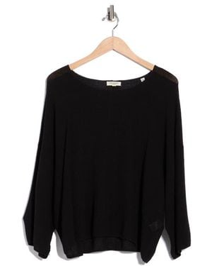 Max Studio Textured Dolman Sleeve Sweater - Black