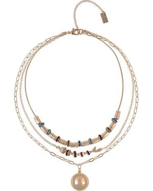 Rachel Roy Crystal Layered Chain Necklace - Metallic