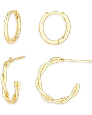 Argento Vivo Set Of 2 Hoop Earrings - Metallic