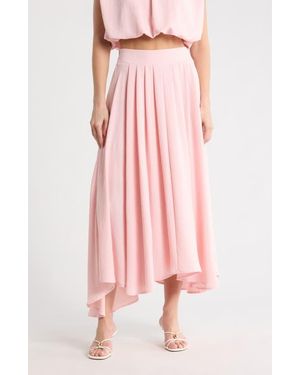 Blu Pepper Textured Pull-On Skirt - Pink