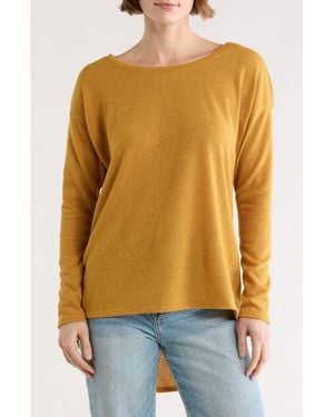 Go Couture Boat Neck High-Low Sweater - Multicolor