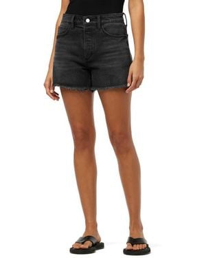 Joe's Jeans The Jessie Frayed High Waist Relaxed Denim Shorts - Black