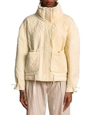 Avec Les Filles Floral Quilted Jacket - Natural