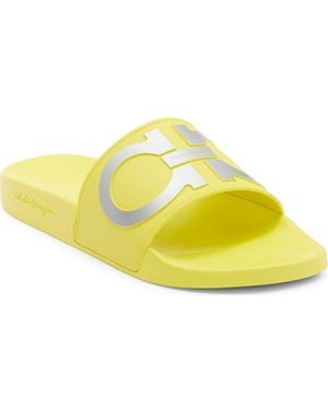 Ferragamo Groove Slide Sandal - Yellow