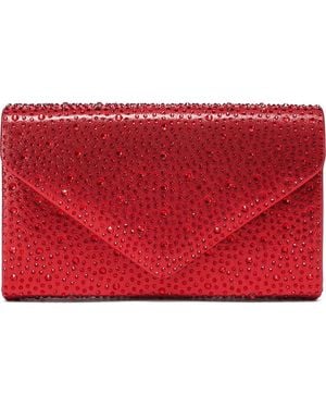 Lady Couture Rhinestone Envelope Clutch - Red
