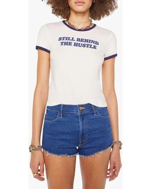 Mother The Itty Bitty Cotton Graphic Baby Tee - Blue