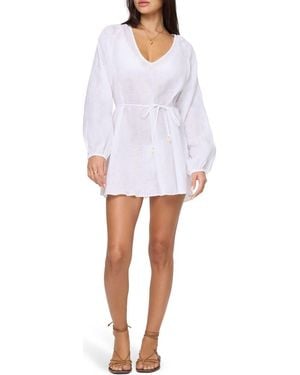 LSPACE Boat Trip Linen Cover-Up Tunic - White