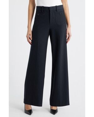 FRAME The Modernist Patch Pocket Pinstripe Pants - Blue