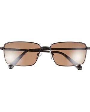 Guess 59Mm Rectangular Sunglasses - Brown