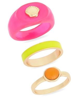 Leith 3-Pack Assorted Rings - Pink