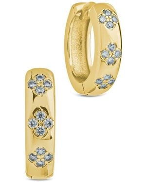 Sterling Forever Aisha Cubic Zirconia Star Huggie Hoop Earrings - Yellow