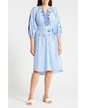 J.McLaughlin Zelena Cotton Tunic Dress - Blue