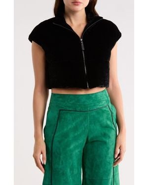 Longchamp Crop Velvet Blouson Jacket - Green