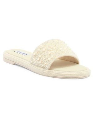 Steve Madden Rubee Stud Slide Sandal in White | Lyst