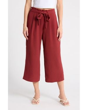 DR2 by Daniel Rainn Crop Wide Leg Pants - Red