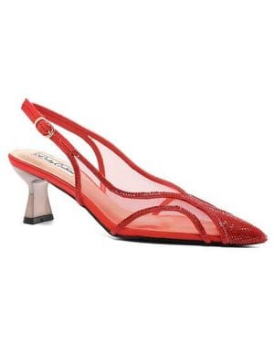 Lady Couture Fancy Slingback Pump - Red