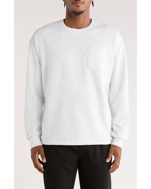 90 Degrees Oasis Scuba Knit Long Sleeve T-Shirt - White