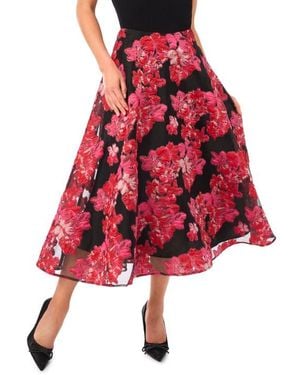 Ted Baker Fiona Floral Brocade Midi Skirt - Red