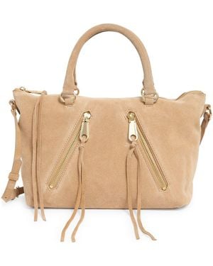 Rebecca Minkoff Moto Zip Leather Satchel - Natural