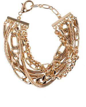 Saachi Multi-Chain Layered Bracelet - Metallic