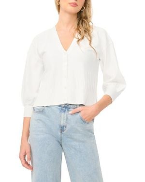 1.STATE Ribbed Crop Cardigan - White